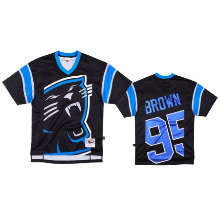 Tröjor Carolina Panthers Derrick Brown 95 Svart Big Face - Män